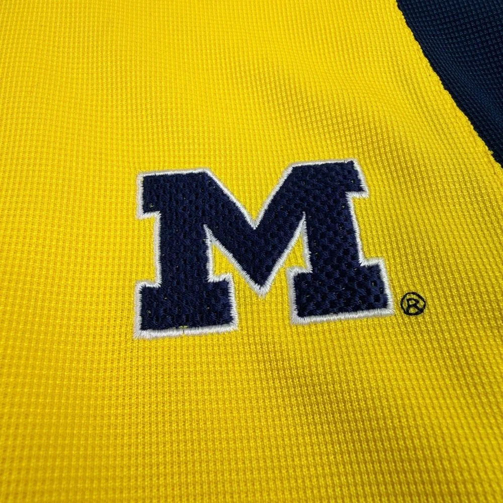 Nike Team Michigan Wolverines Football Polo Shirt Men XL Yellow Vintage Nike FIT